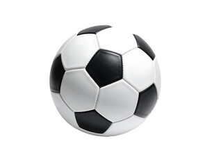 Obraz premium Classic black and white soccer ball, meticulously detailed, against a pure black background