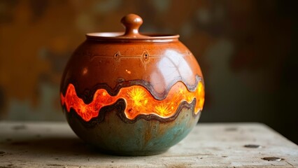 The artistic display scene of pottery jars