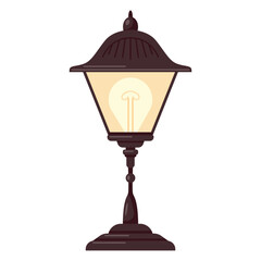 Street lamp. Lantern. Vector illustration isolated on white background.