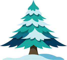 Obraz premium Snow covered pine tree vector illustration natural textures scalable eps icon art