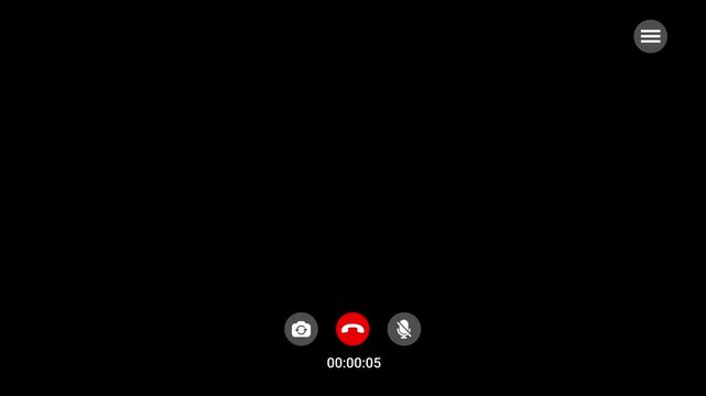 Video call screen overlay with alpha channel, Online meeting video call chat conferencing animation on transparent background