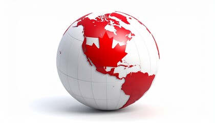 red globe on white background
