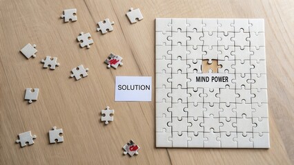 Creative Concept of Solving Puzzle with Mind Power and Solution