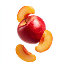 a beautiful red apple on white background