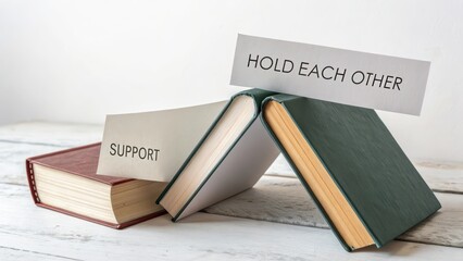Creative Concept of Support and Togetherness Using Books
