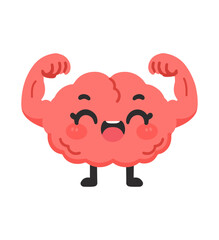 Illustration of a Brain with Muscles