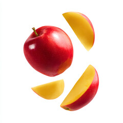 red apple on white background