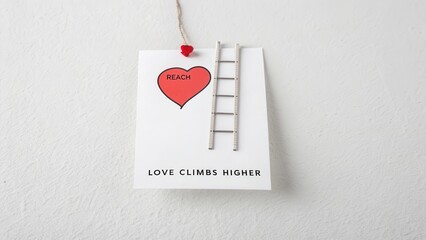 Creative Design of Inspirational Love Message with Ladder and Heart