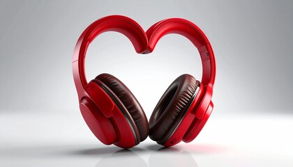 A pair of headphones—red and black, heart-shaped—rests in sonic stillness. A metaphor for audible intimacy and the choreography of emotional resonance.
