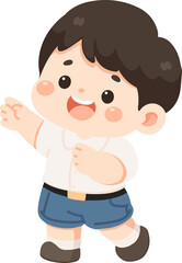 Kid boy student doing the dabbing dance