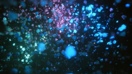 Abstract background featuring glowing blue and purple particles floating and sparkling against a dark backdrop, creating a magical and ethereal atmosphere for various creative projects - Powered by Adobe