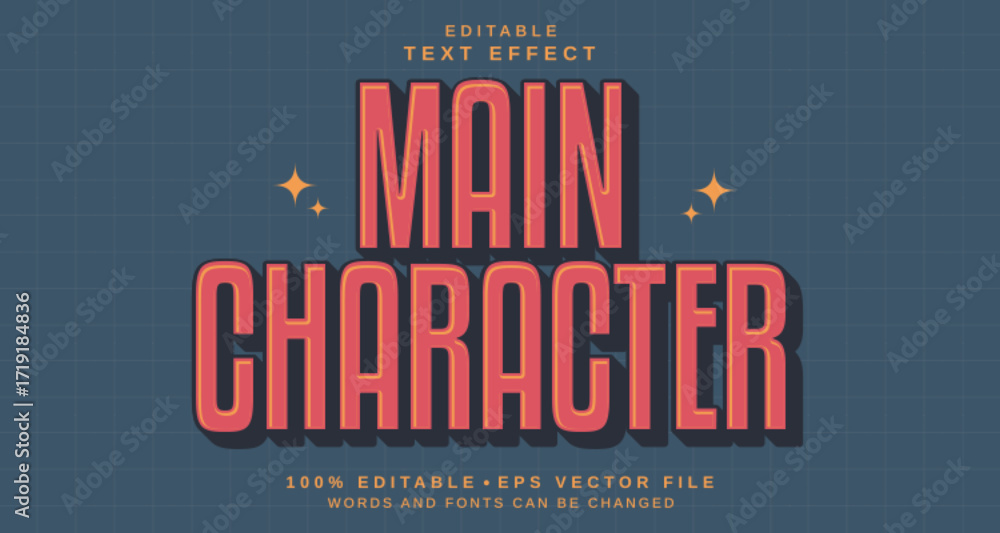 Poster editable text style effect - main character text style theme.