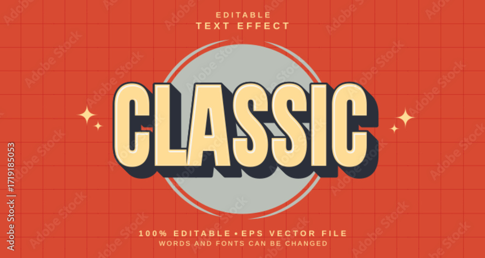 Poster editable text style effect - classic text style theme.
