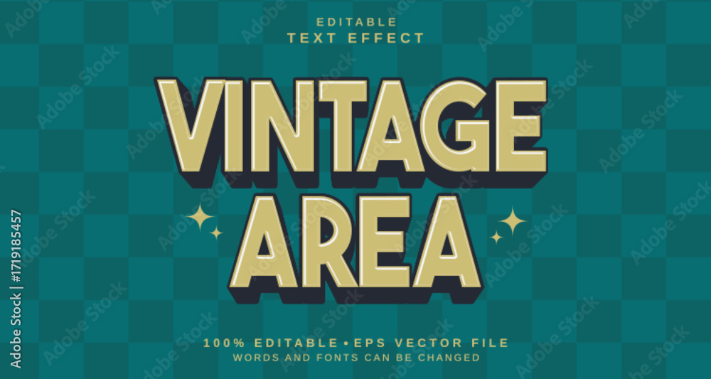 Poster editable text style effect - vintage area text style theme.