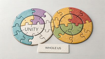 Fototapeta premium Colorful Puzzle Pieces Representing Unity and Togetherness in Design
