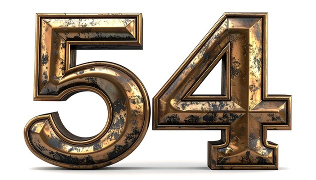 Ornate, aged numbers