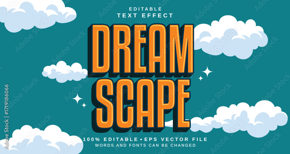 Poster editable text style effect - dream scape text style theme.