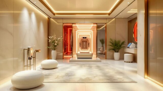 Experience the ultimate modern cryotherapy wellness journey in a luxurious advanced electric chamber for revitalized health