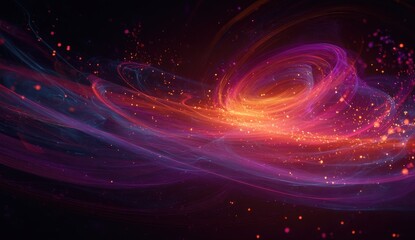 Obraz premium Abstract swirling vortex of vibrant colors and particles