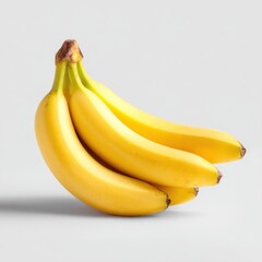 Fresh and Ripe Bananas on a Light Gray Background, Healthy Snack Option