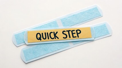 Colorful Quick Step Bandage Design for First Aid and Wound Care