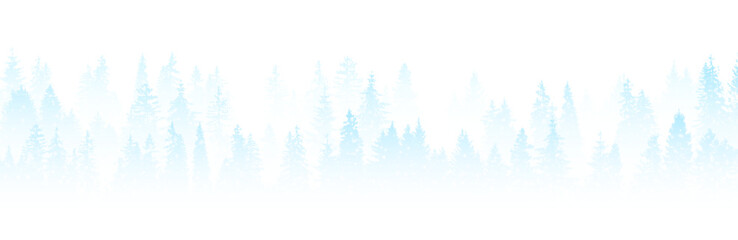 Fototapeta premium Winter border, Christmas banner, forest landscape background