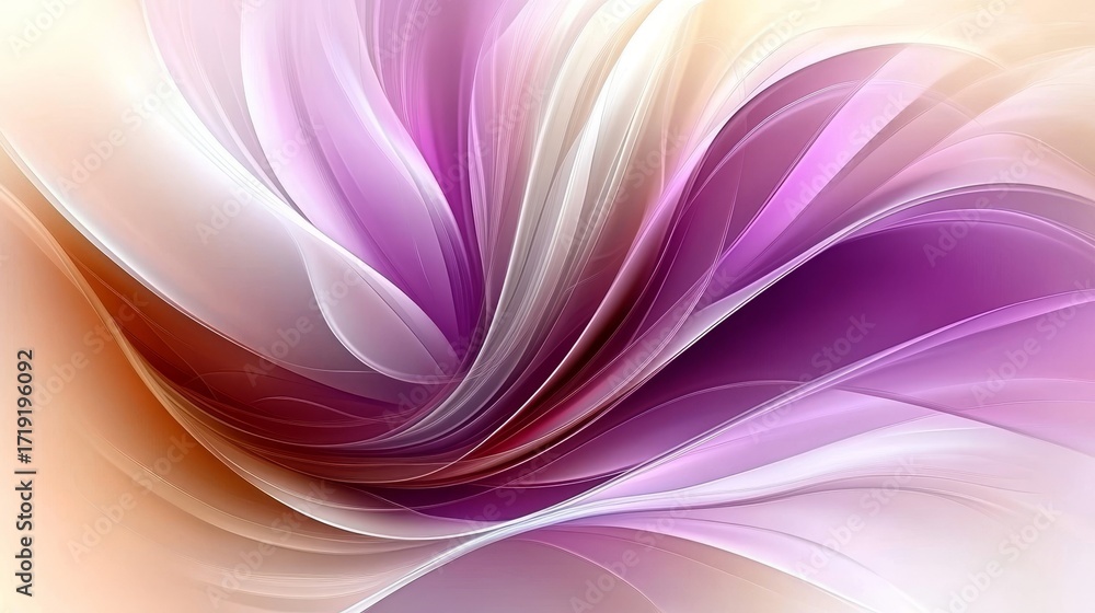 Poster soft, dreamlike gradients blended intricately into a visually immersive fluid wave pattern design