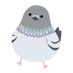 Pigeon Single 10 cute on a White background, vector illustration.
