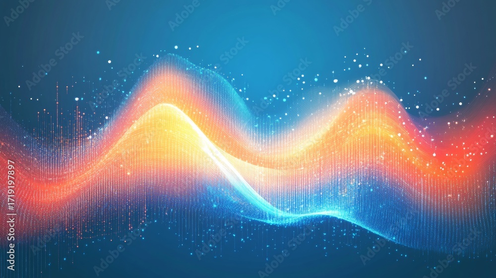 Poster abstract wave gradient lines background graphic with digital network data connection design