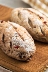 Cranberry and chocolate sourdough. Perfect for recipe, article, catalogue, or any commercial purposes.