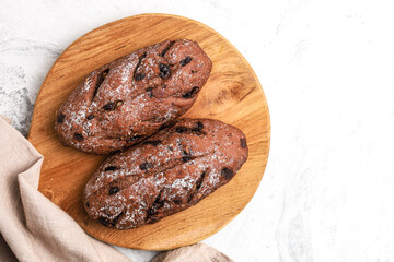 Chocolate sourdough with chocolate filling. 
