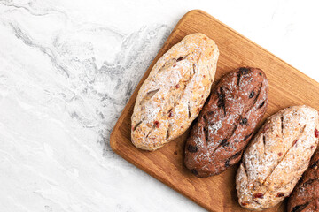 Cranberry and chocolate sourdough. Perfect for recipe, article, catalogue, or any commercial purposes.