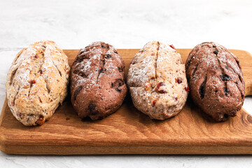 Cranberry and chocolate sourdough. Perfect for recipe, article, catalogue, or any commercial purposes.