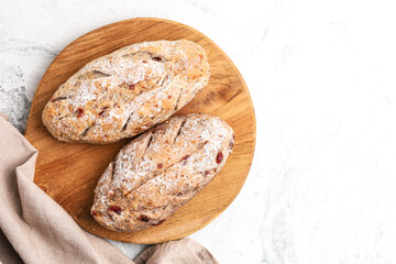 Cranberry and chocolate sourdough. Perfect for recipe, article, catalogue, or any commercial purposes.