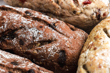 Cranberry and chocolate sourdough. Perfect for recipe, article, catalogue, or any commercial purposes.