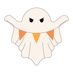 Cute Halloween Ghost and Festive Elements