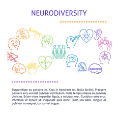 Fototapeta premium Neurodiversity spectrum banner template with place for text