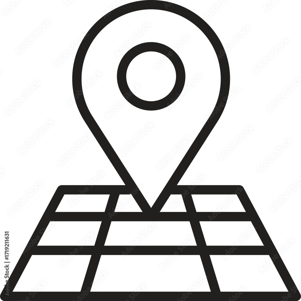Poster location, map, address icon. map marker icon on grid layout background.