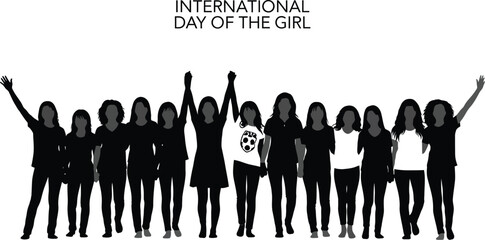 Diverse group of young women celebrating unity and empowerment