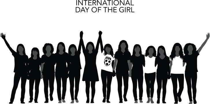 Diverse group of young women celebrating unity and empowerment