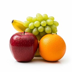 Fruits on the white background