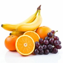 Fruits on the white background
