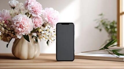 mobile phone on a table