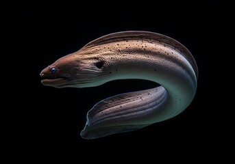 Fototapeta premium Eel isolated on black background