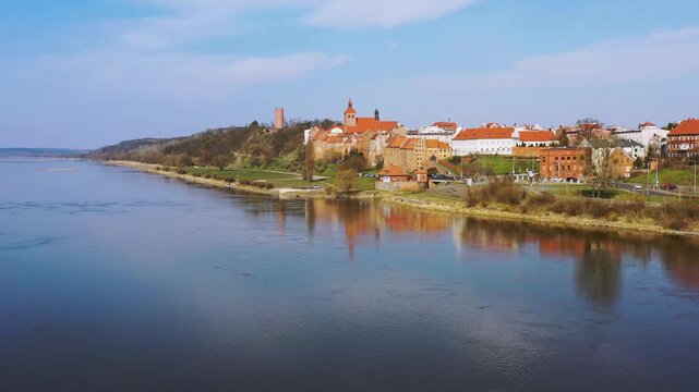 Beautiful architecture of the Granaries in Grudziadz by the Wisla river, Poland.
