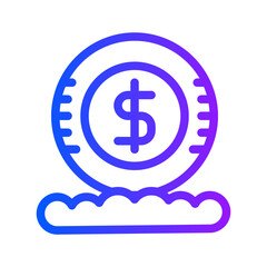 Fototapeta premium icon coins with style gradient