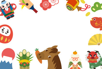 午年のフレーム枠素材