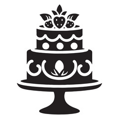 Cake vector illustration on a white background.Simple design,perfect for various uses
