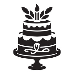 Cake vector illustration on a white background.Simple design,perfect for various uses
