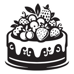 Cake vector illustration on a white background.Simple design,perfect for various uses
